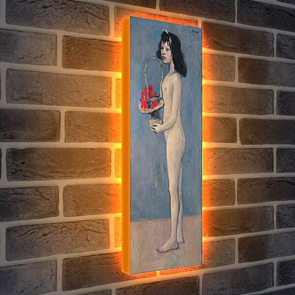 Лайтбокс световая панель - Молодая девушка с цветочной корзиной. Пабло Пикассо

