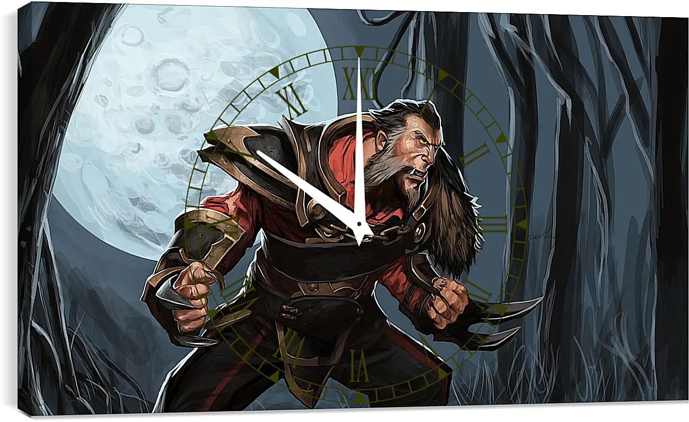 Часы картина - lycanthrope, art, dota 2
