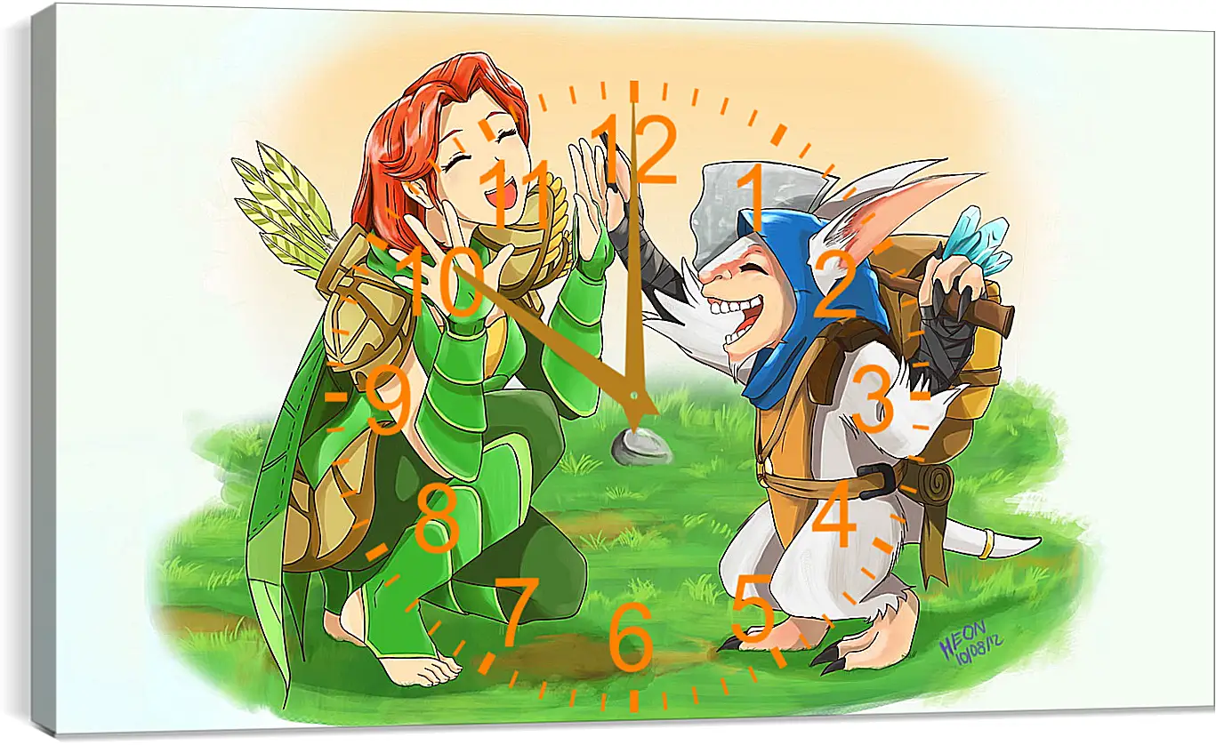 Часы картина - windrunner, meepo, dota 2
