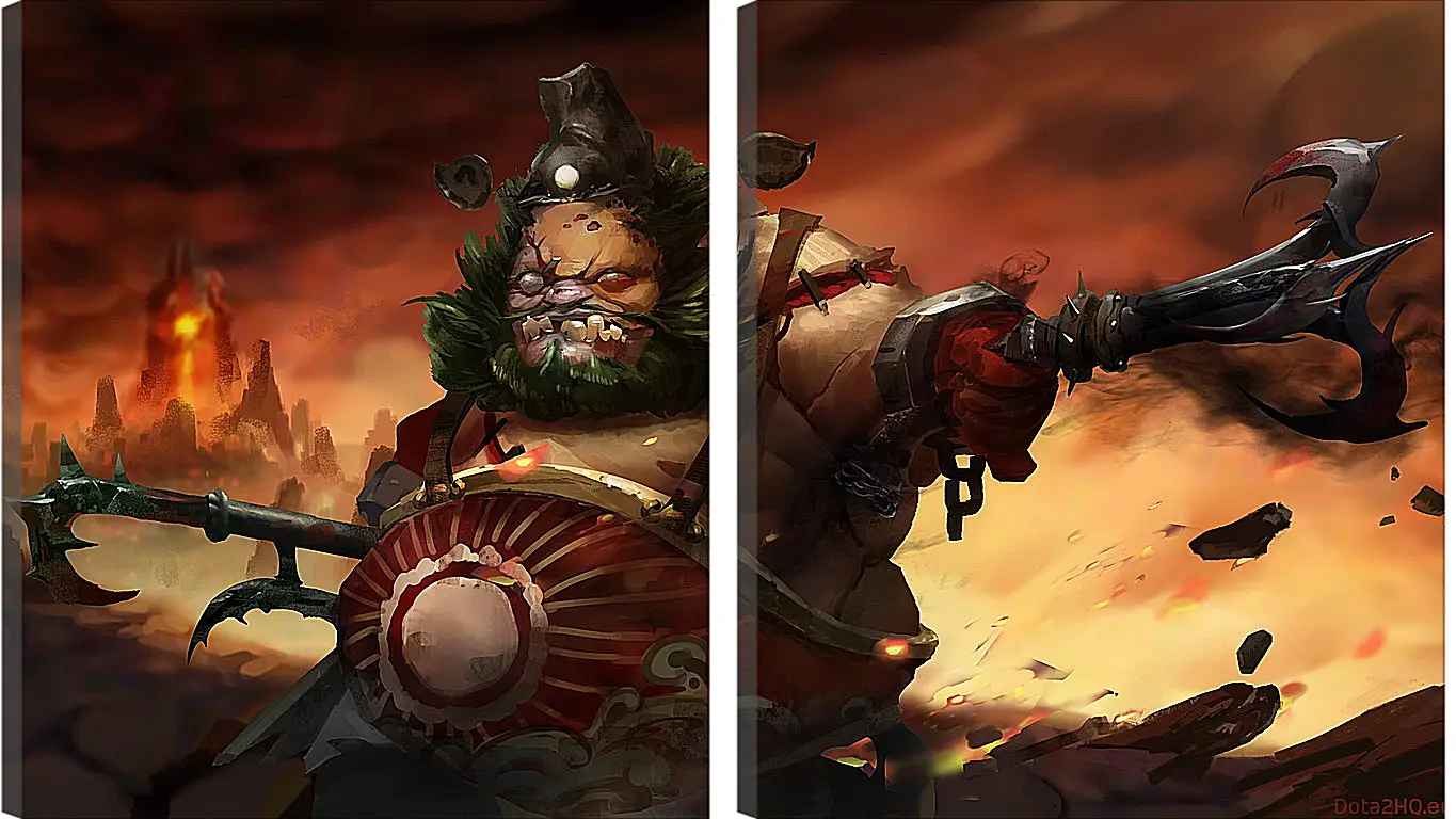 Модульная картина - chinese pudge, dota 2, art