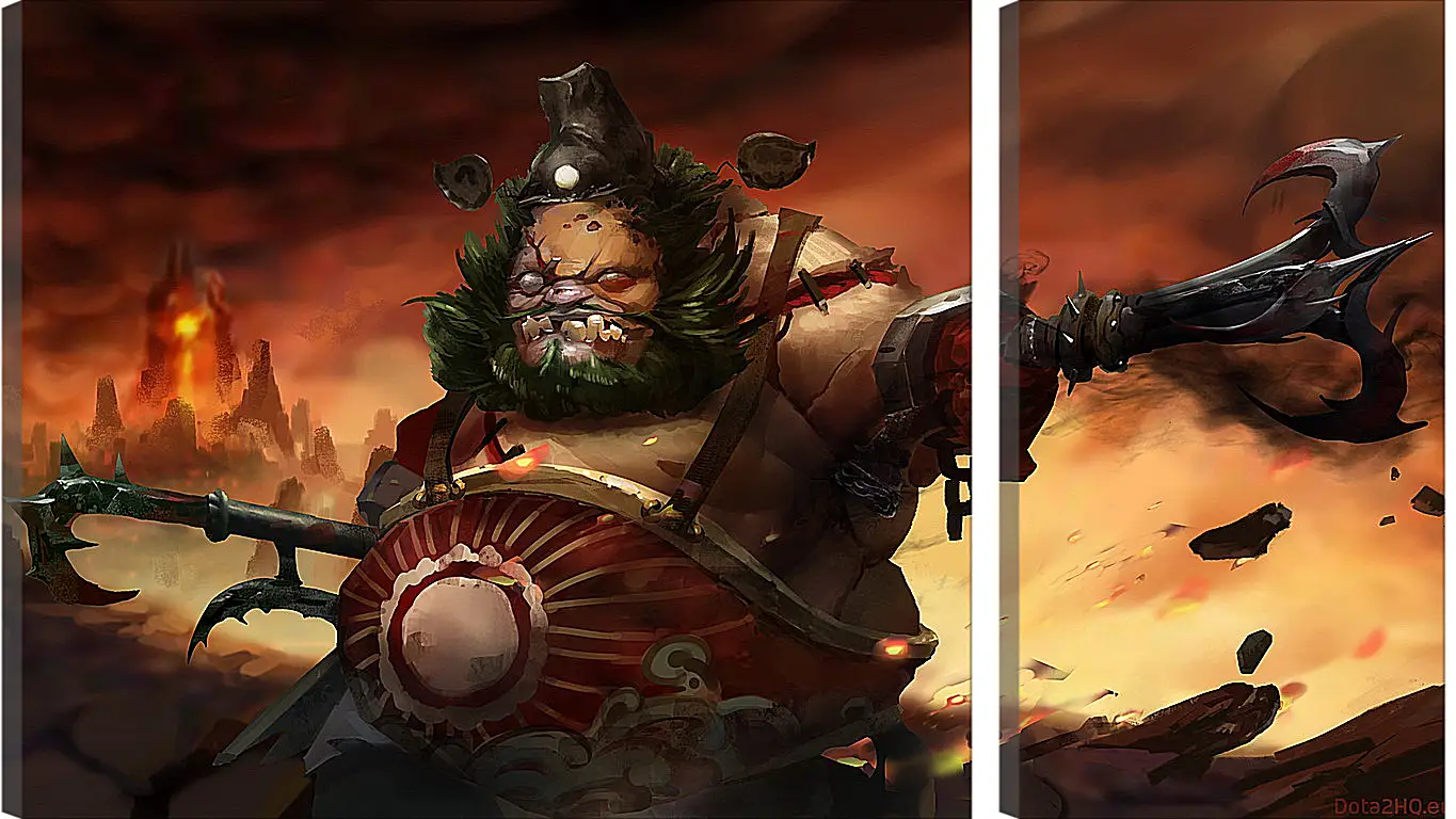 Модульная картина - chinese pudge, dota 2, art