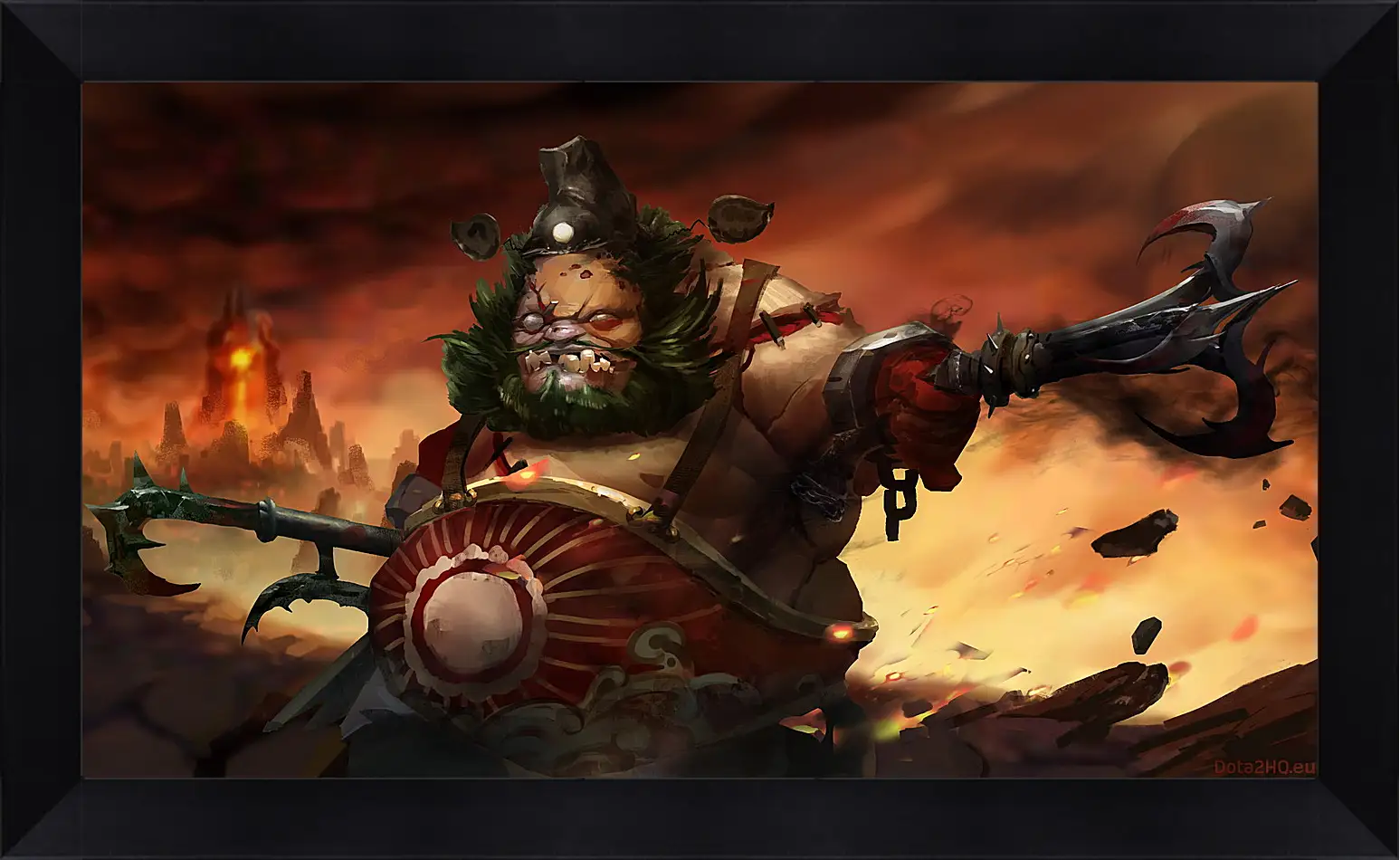 Картина в раме - chinese pudge, dota 2, art