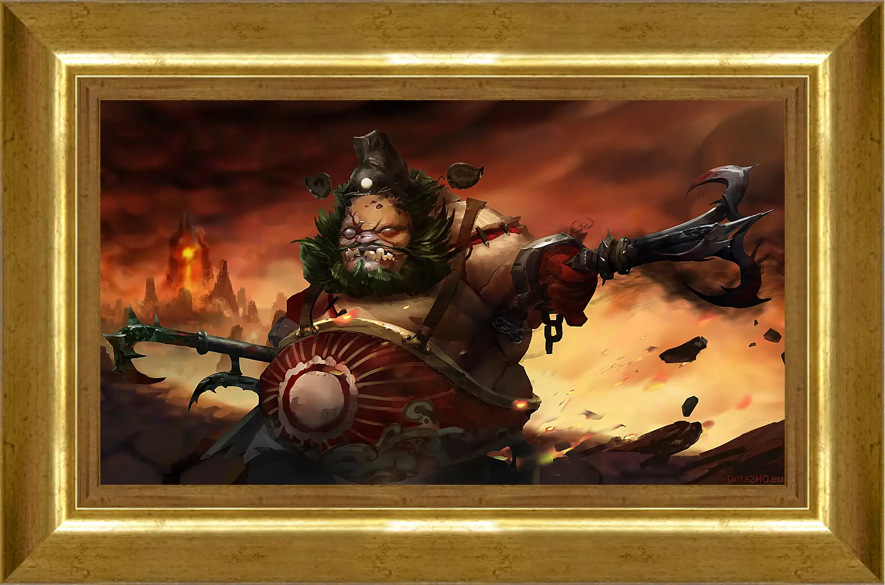 Картина в раме - chinese pudge, dota 2, art