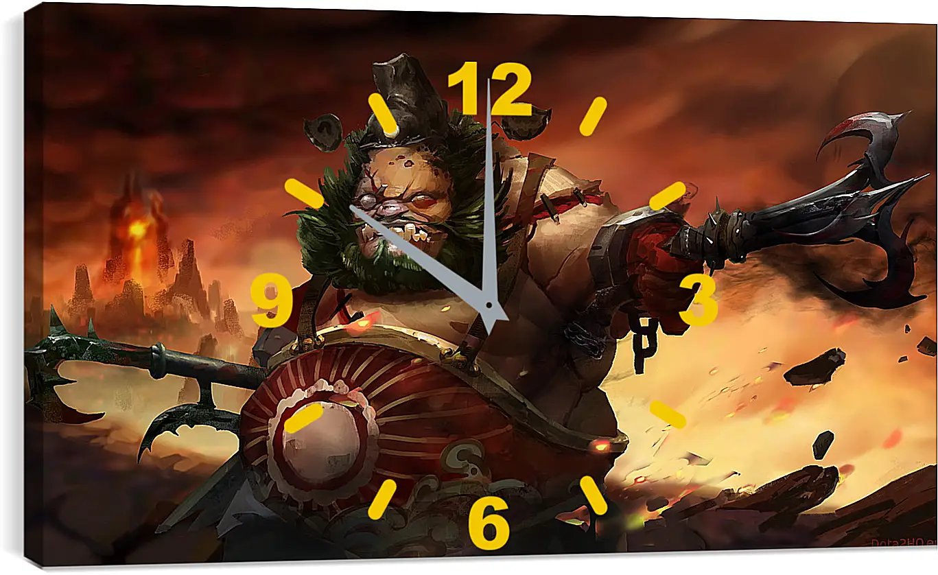 Часы картина - chinese pudge, dota 2, art