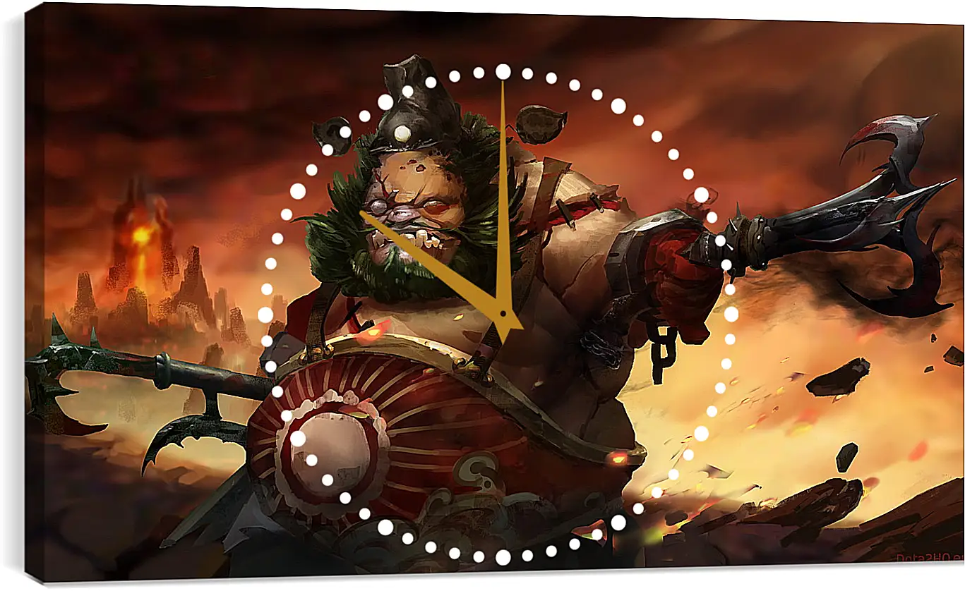 Часы картина - chinese pudge, dota 2, art