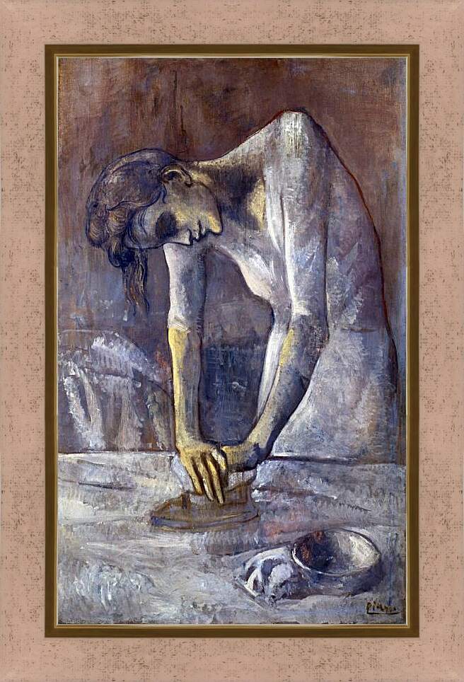 Картина в раме - Женщина за глажкой. Пабло Пикассо
