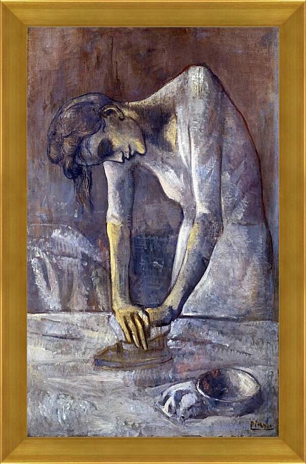 Картина в раме - Женщина за глажкой. Пабло Пикассо
