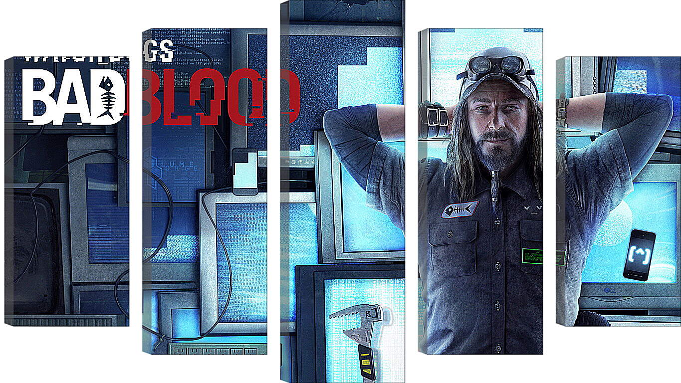 Модульная картина - watch dogs bad blood, monitors, man