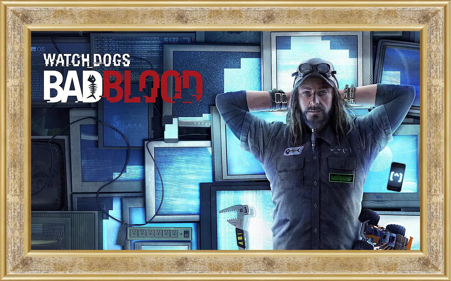 Картина в раме - watch dogs bad blood, monitors, man