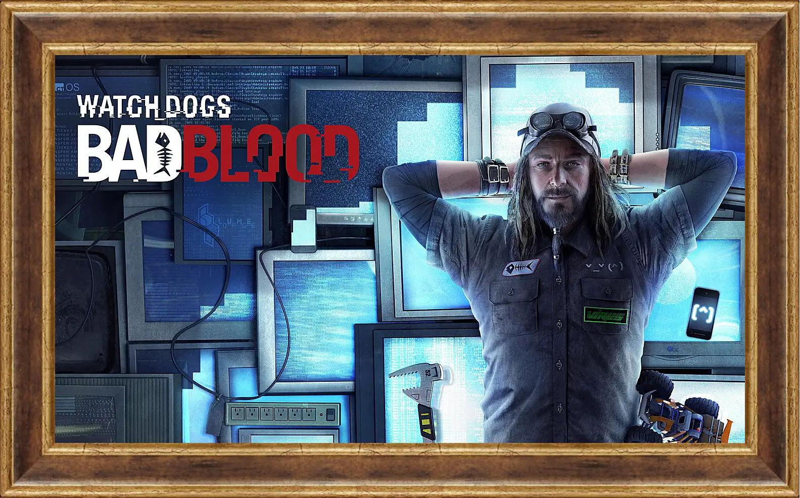 Картина в раме - watch dogs bad blood, monitors, man