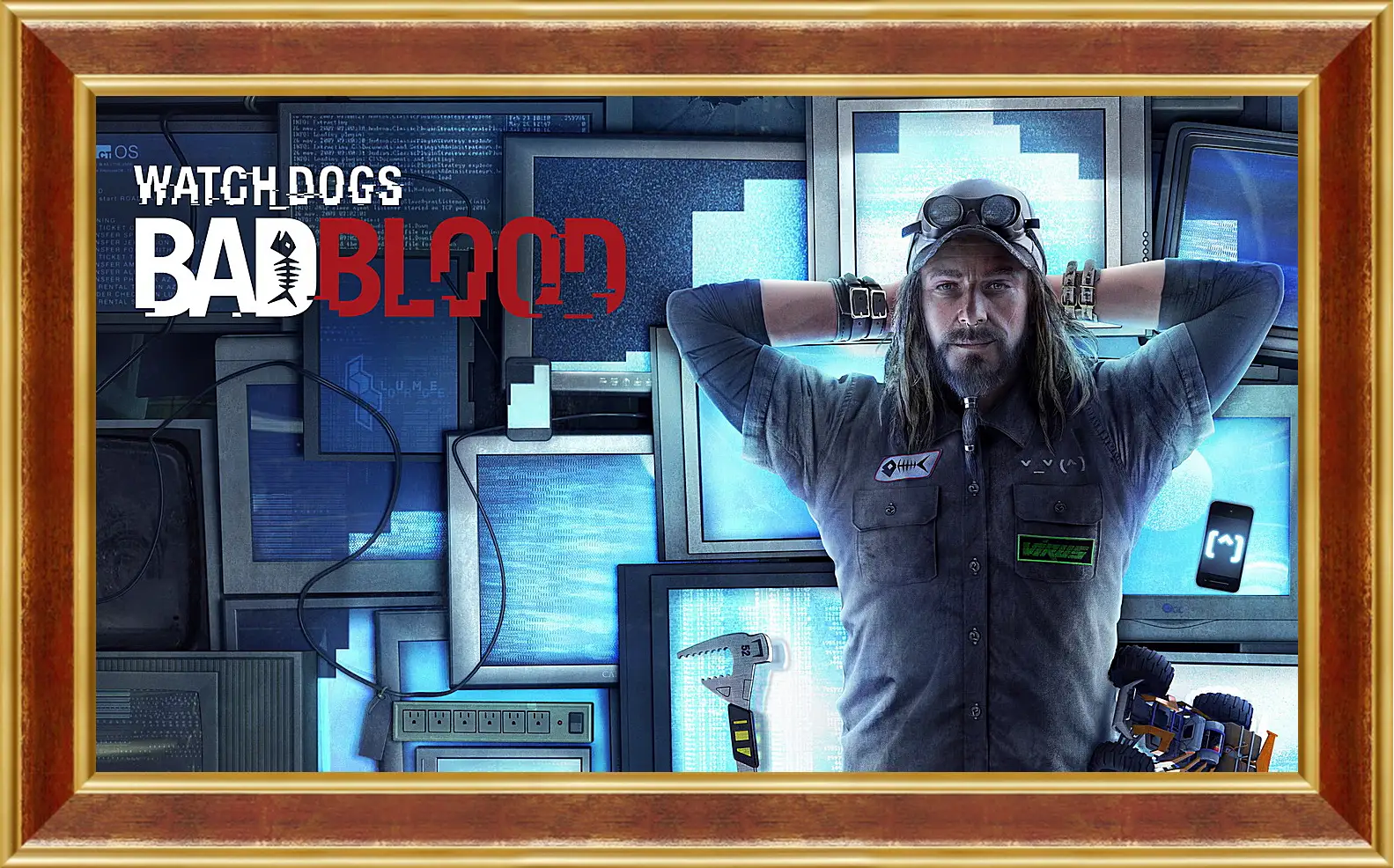 Картина в раме - watch dogs bad blood, monitors, man