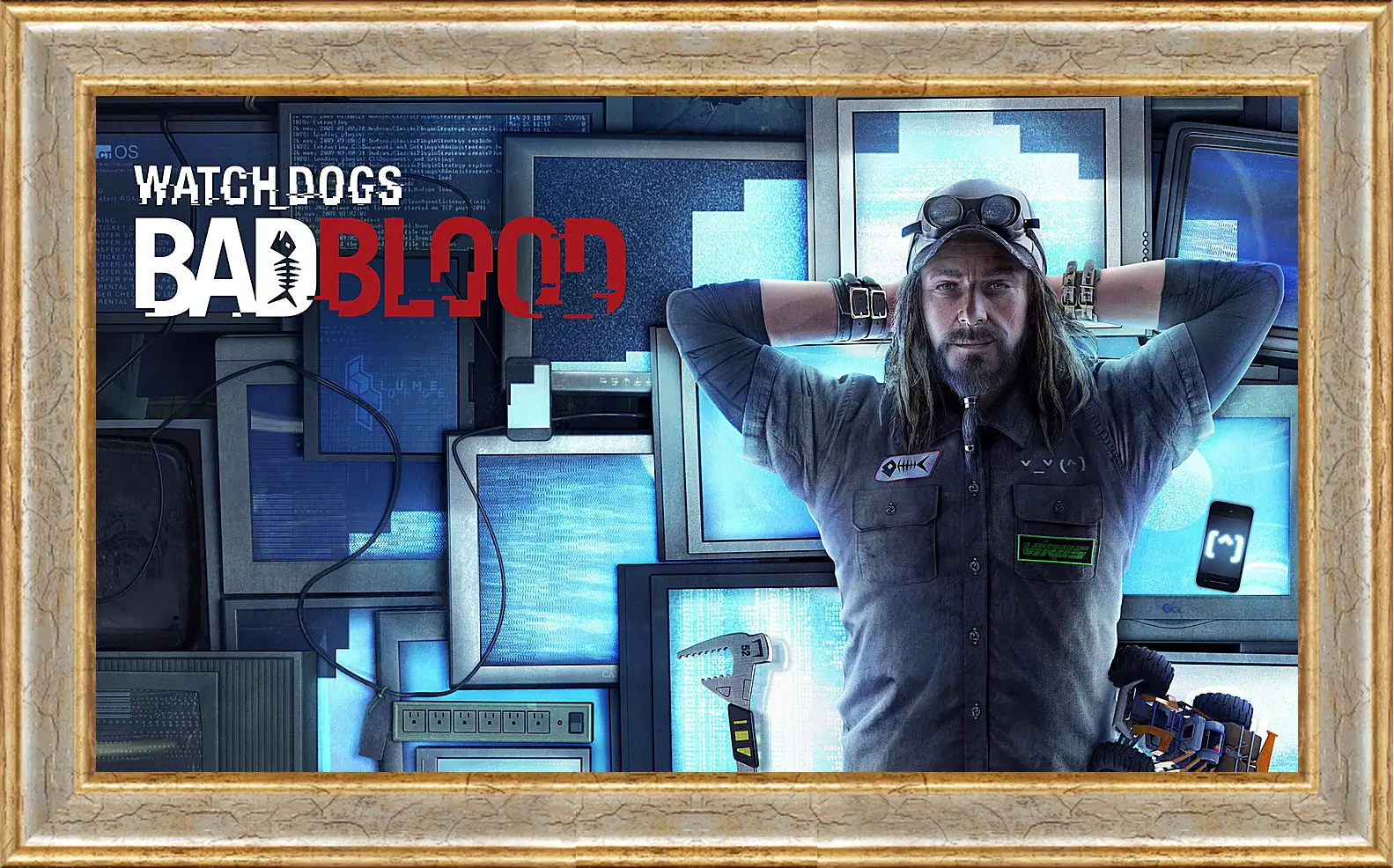 Картина в раме - watch dogs bad blood, monitors, man