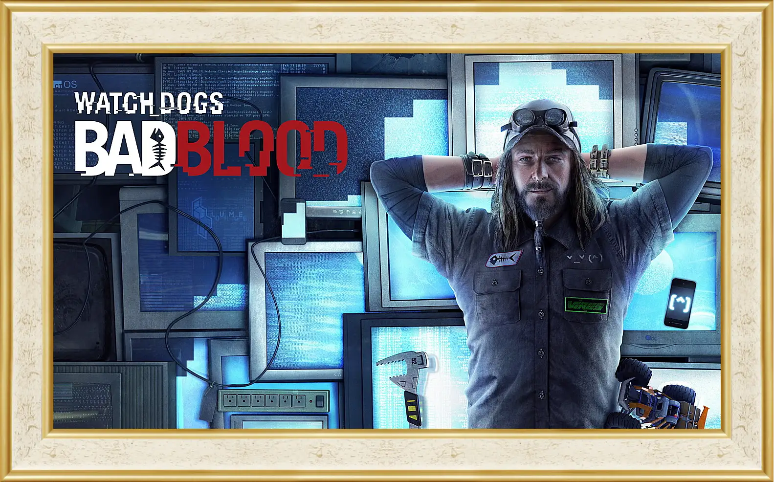 Картина в раме - watch dogs bad blood, monitors, man