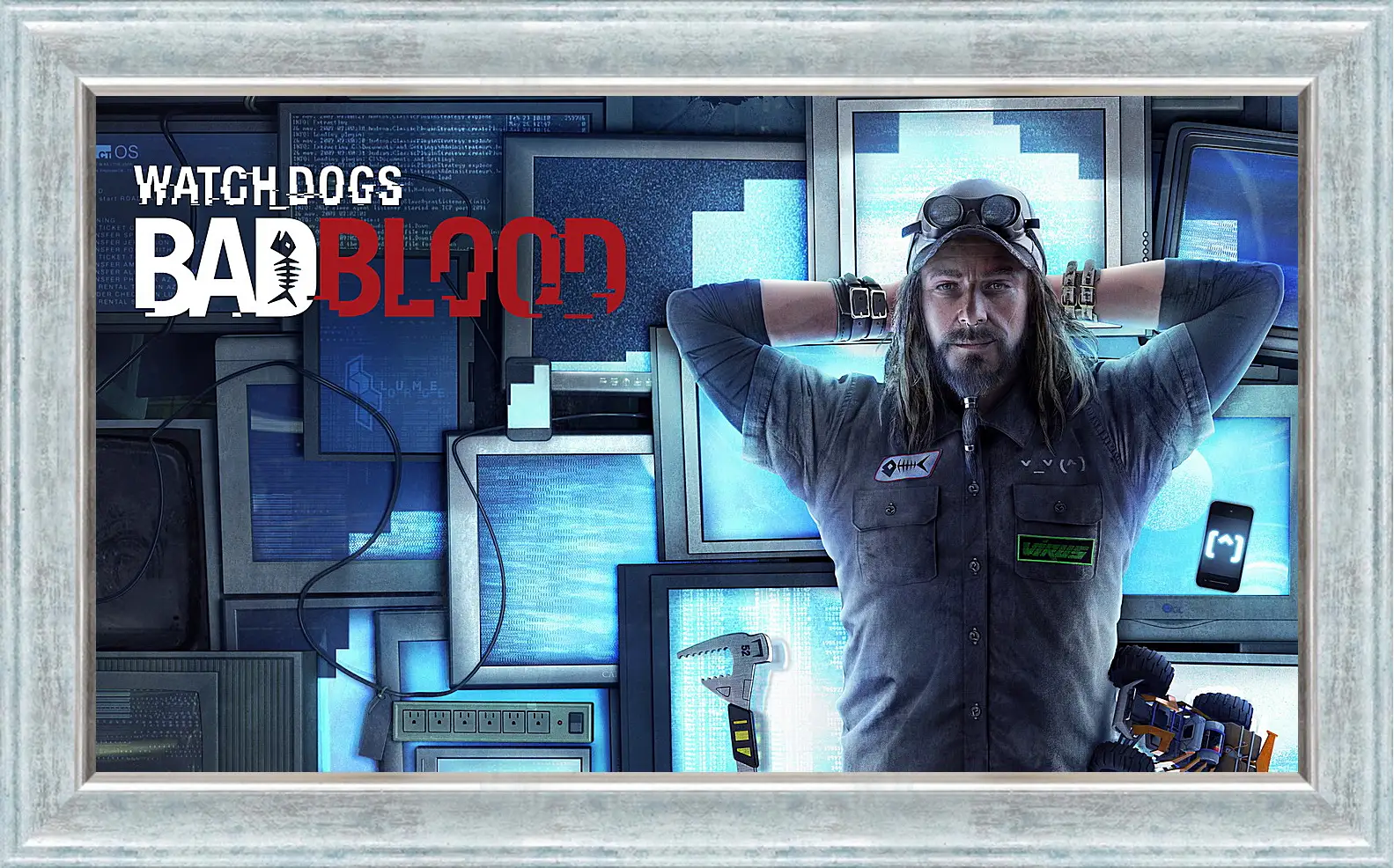 Картина в раме - watch dogs bad blood, monitors, man