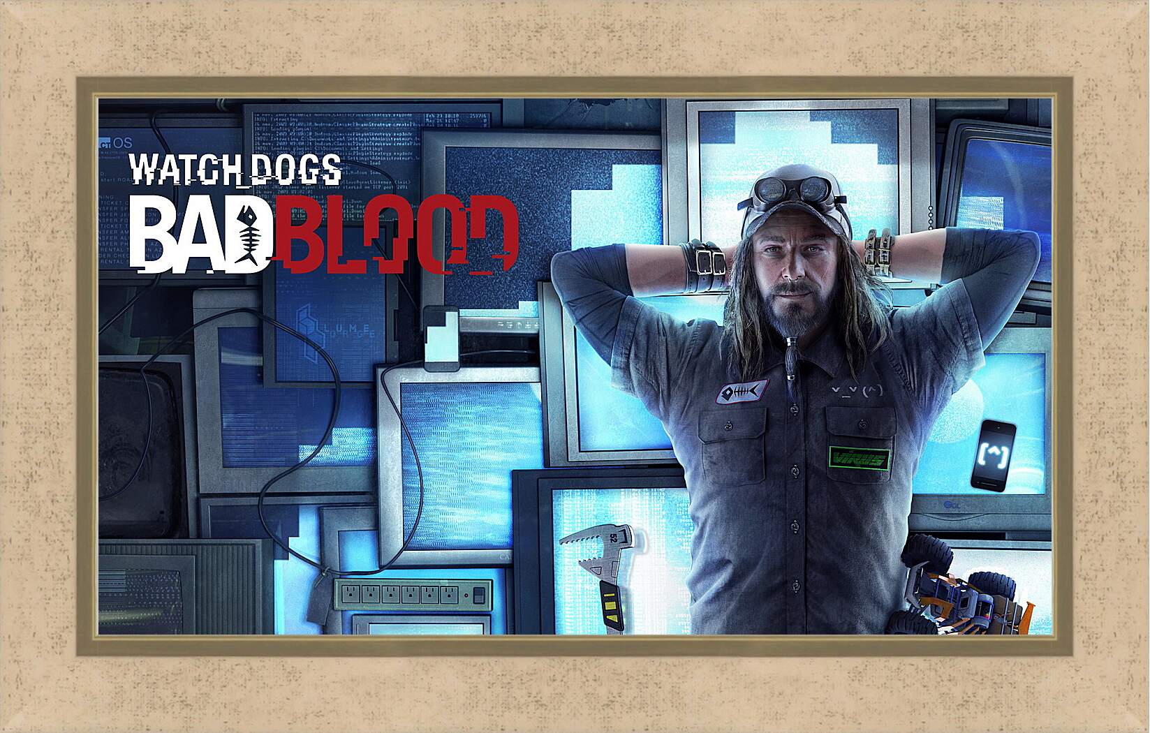 Картина в раме - watch dogs bad blood, monitors, man