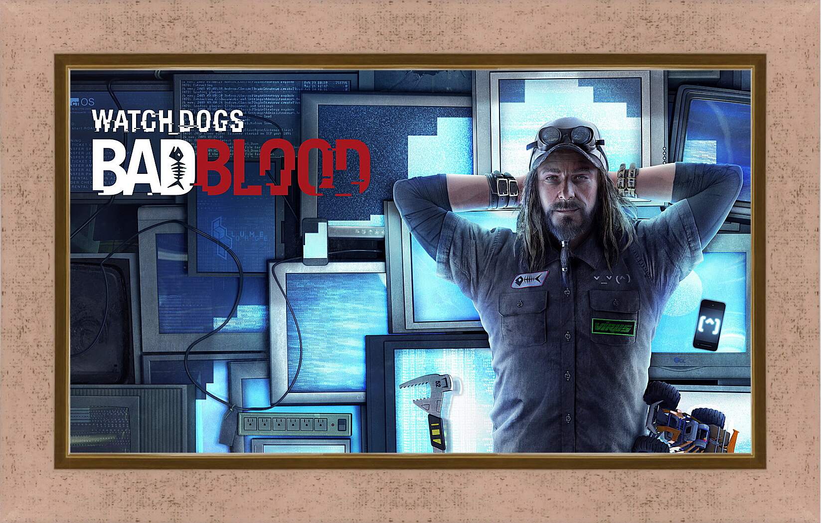 Картина в раме - watch dogs bad blood, monitors, man