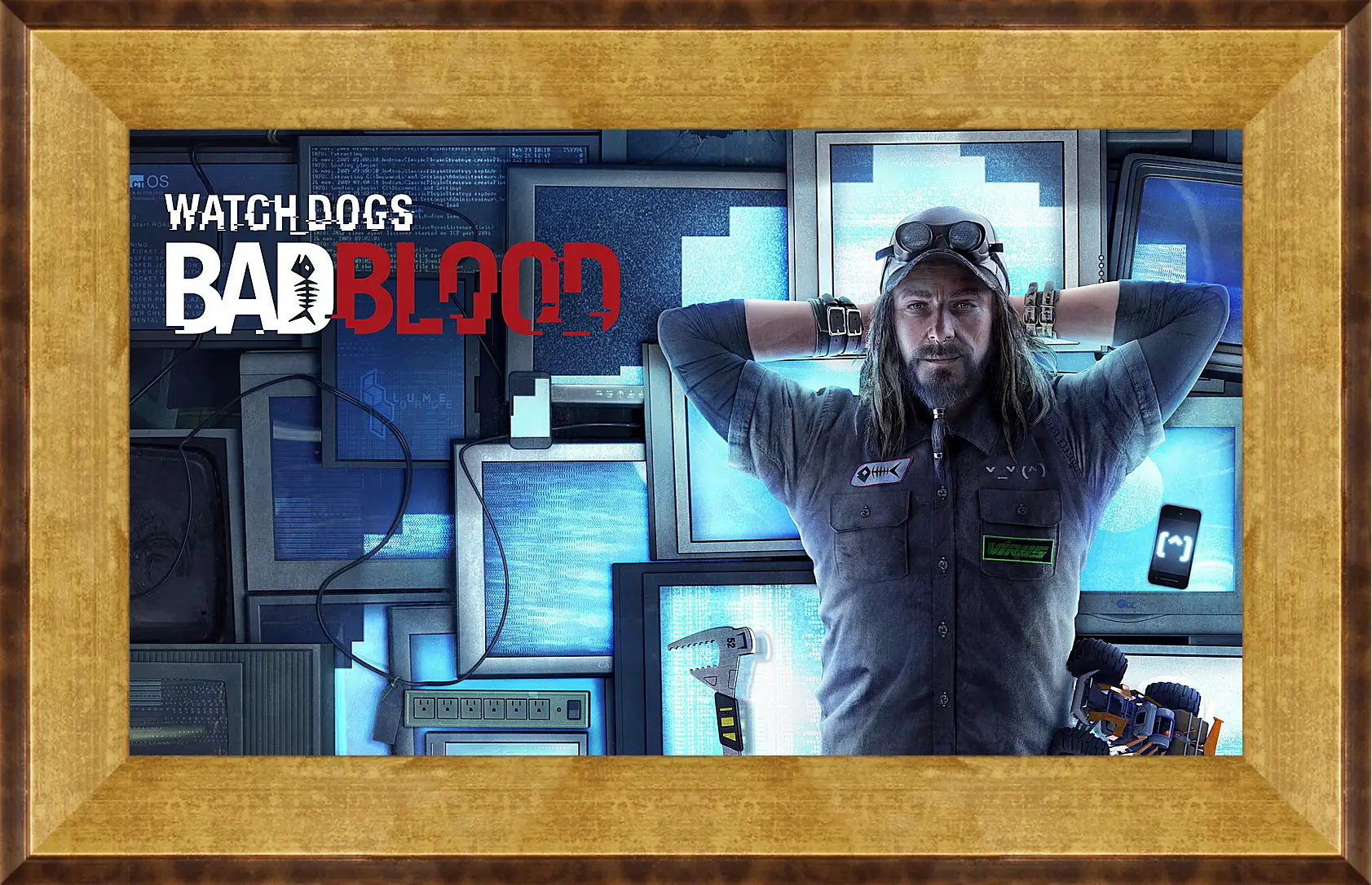 Картина в раме - watch dogs bad blood, monitors, man