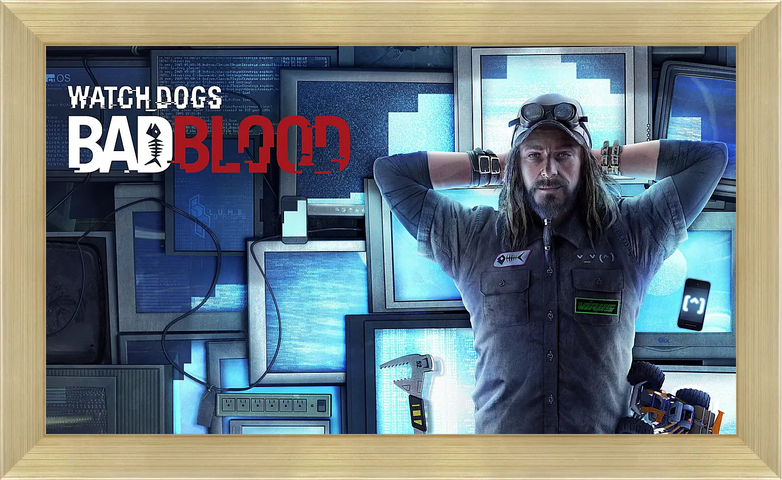 Картина в раме - watch dogs bad blood, monitors, man