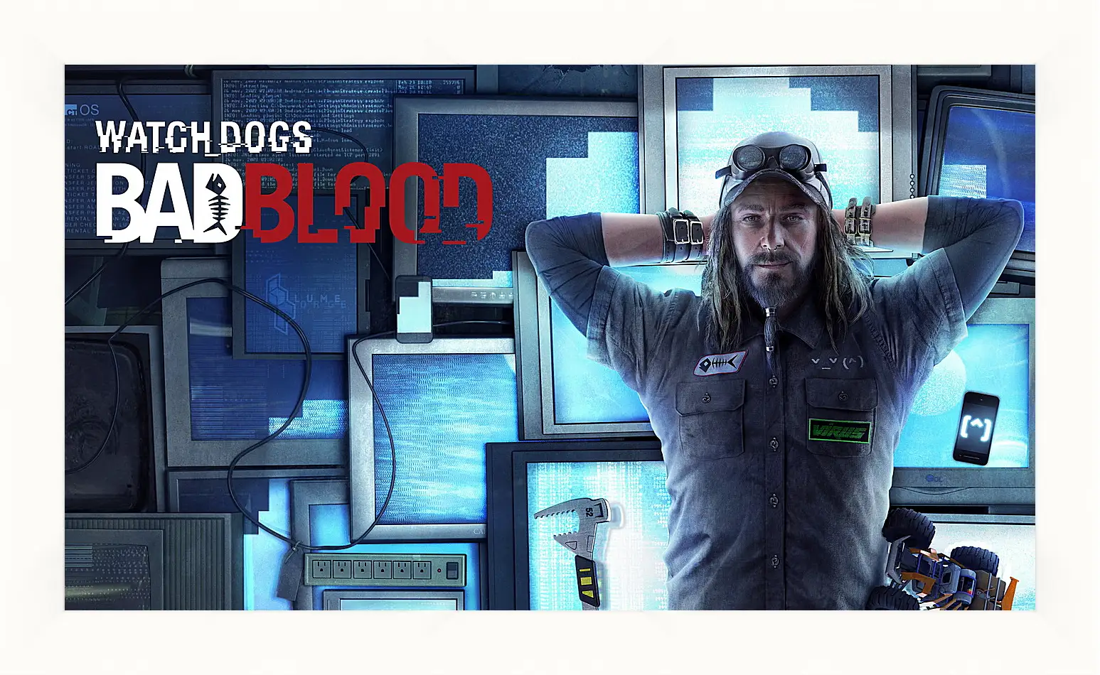 Картина в раме - watch dogs bad blood, monitors, man