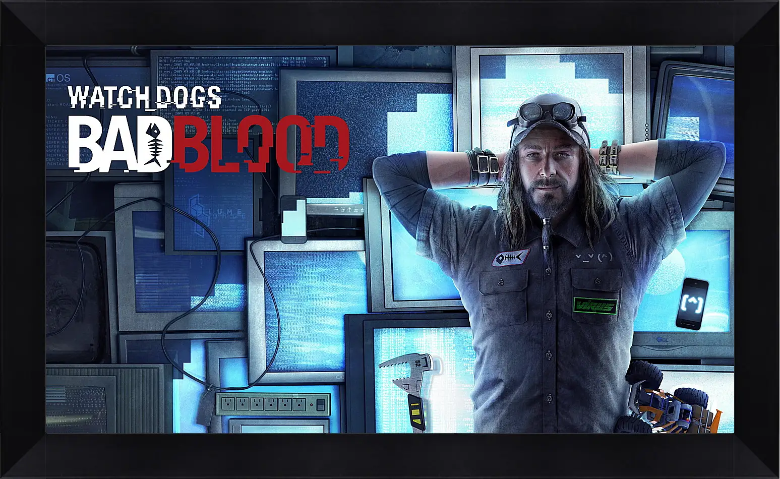 Картина в раме - watch dogs bad blood, monitors, man