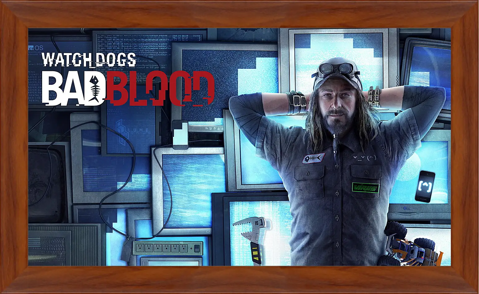 Картина в раме - watch dogs bad blood, monitors, man