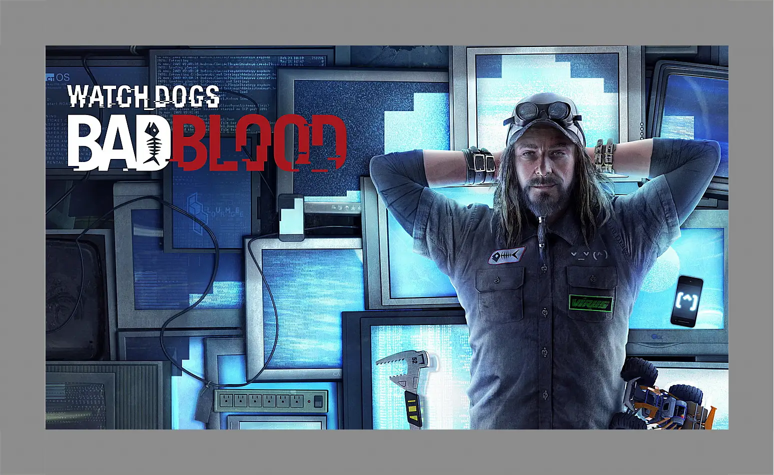 Картина в раме - watch dogs bad blood, monitors, man