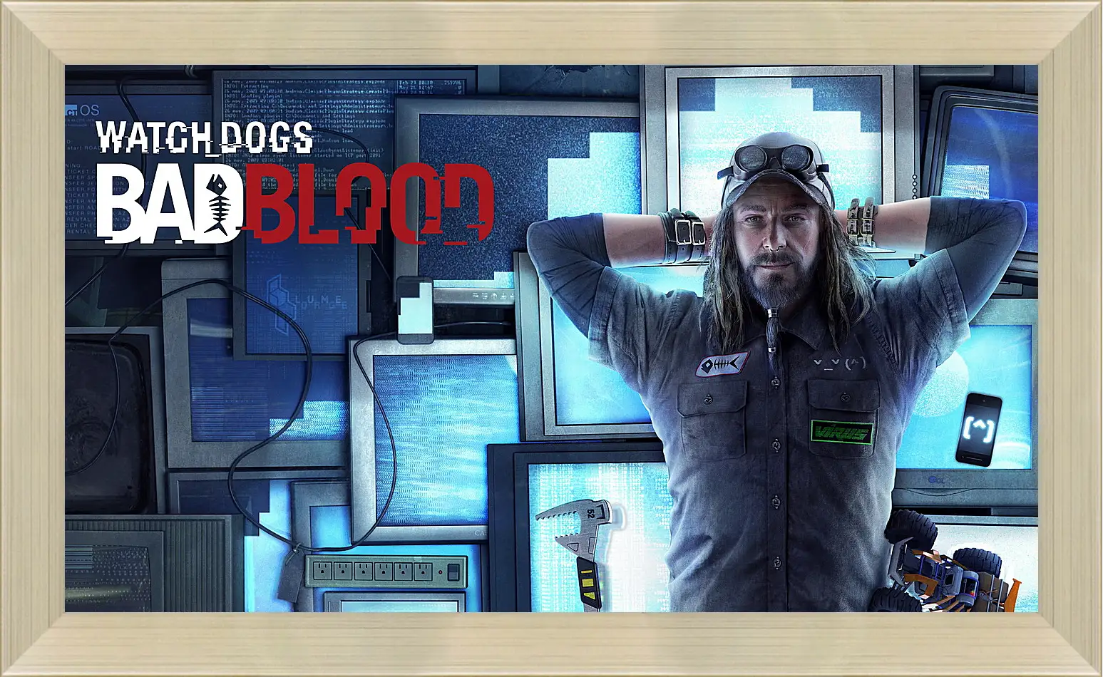 Картина в раме - watch dogs bad blood, monitors, man