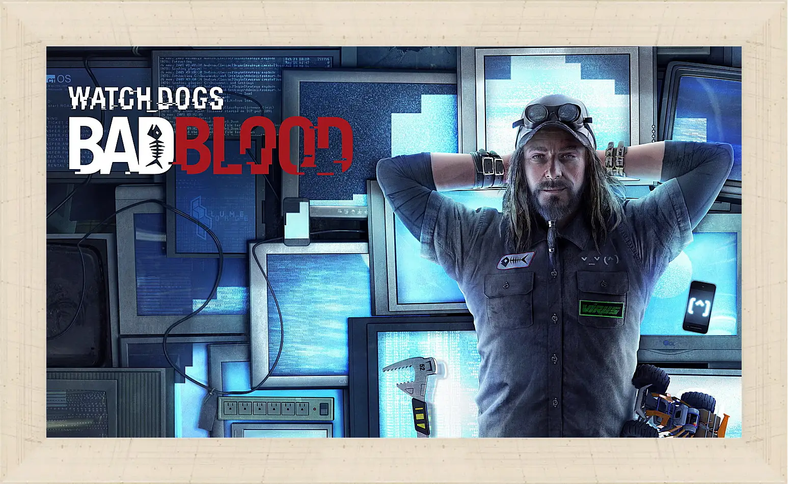 Картина в раме - watch dogs bad blood, monitors, man