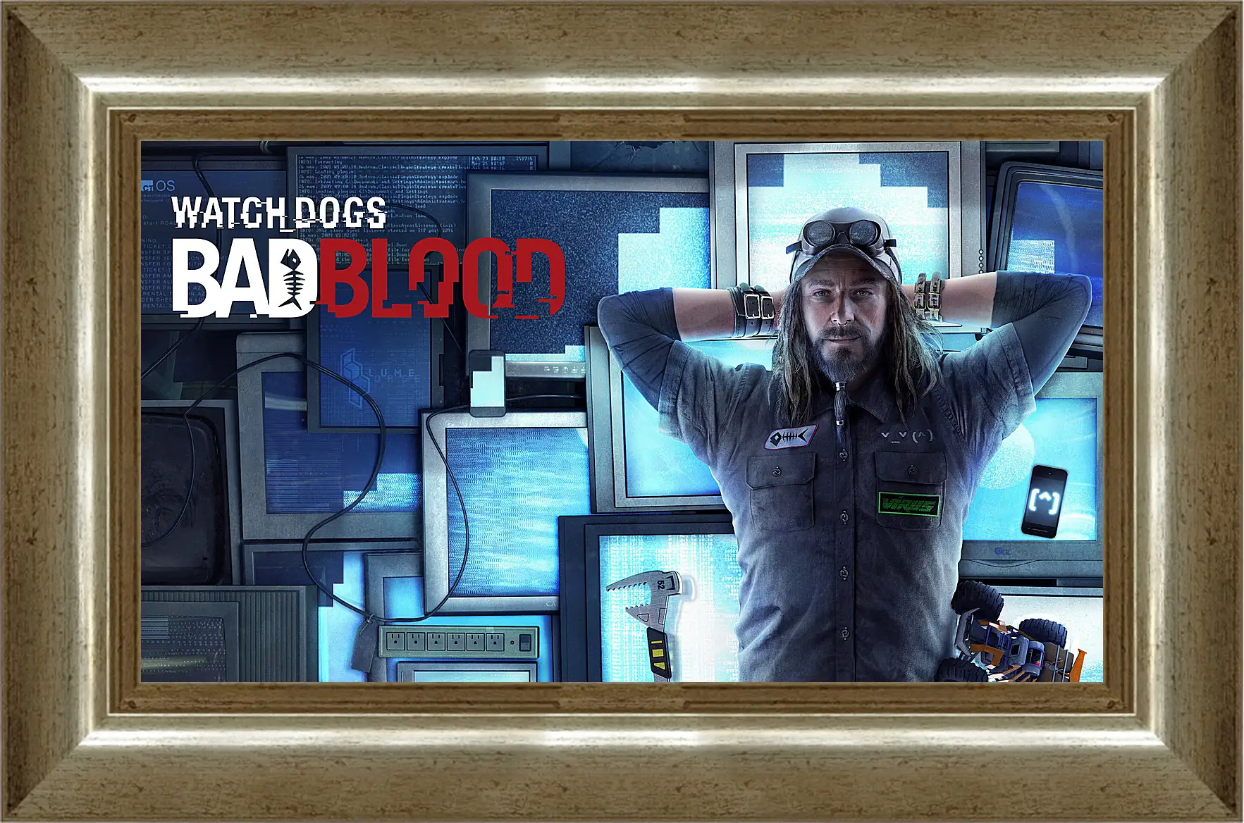 Картина в раме - watch dogs bad blood, monitors, man