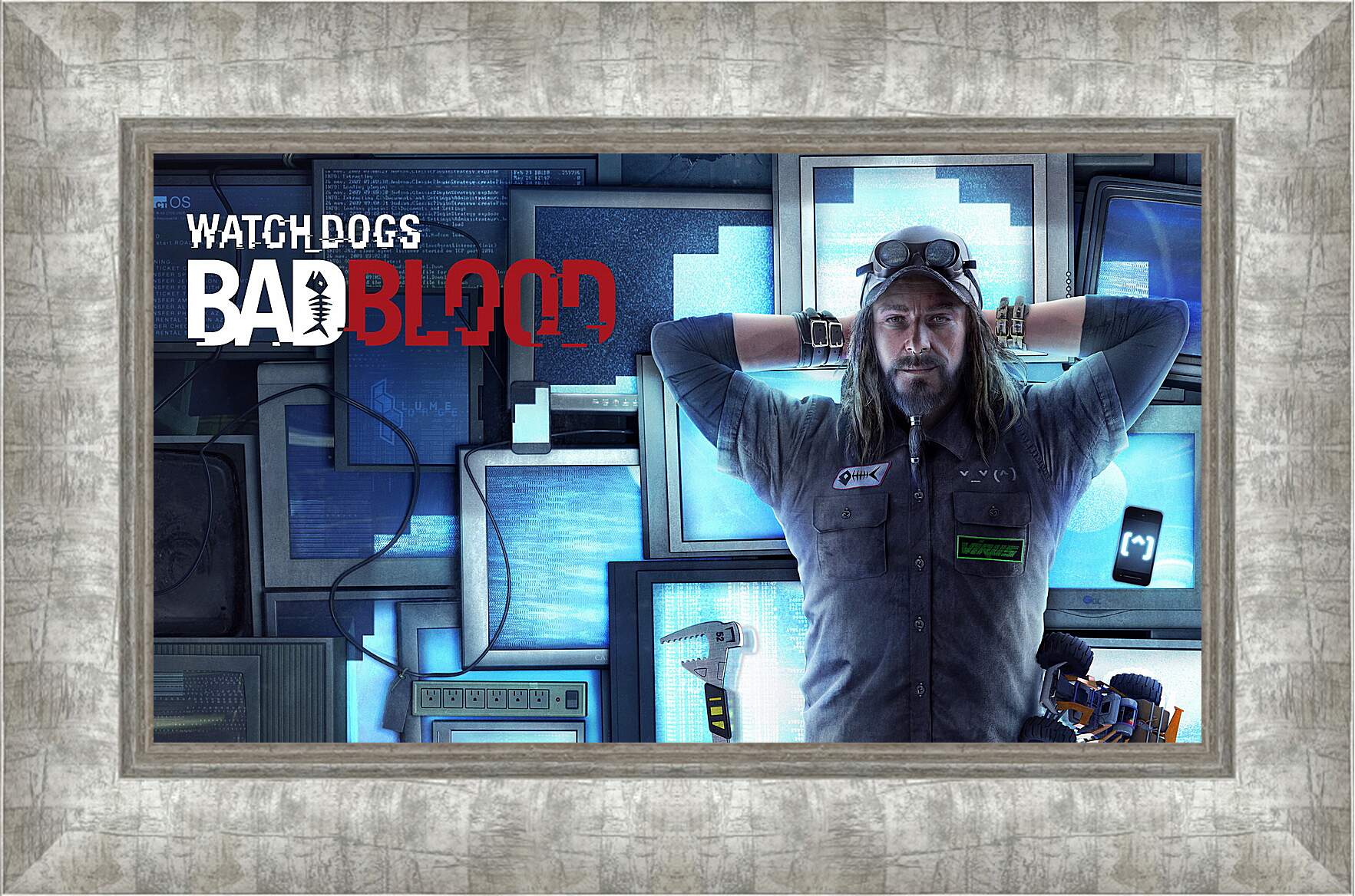 Картина в раме - watch dogs bad blood, monitors, man