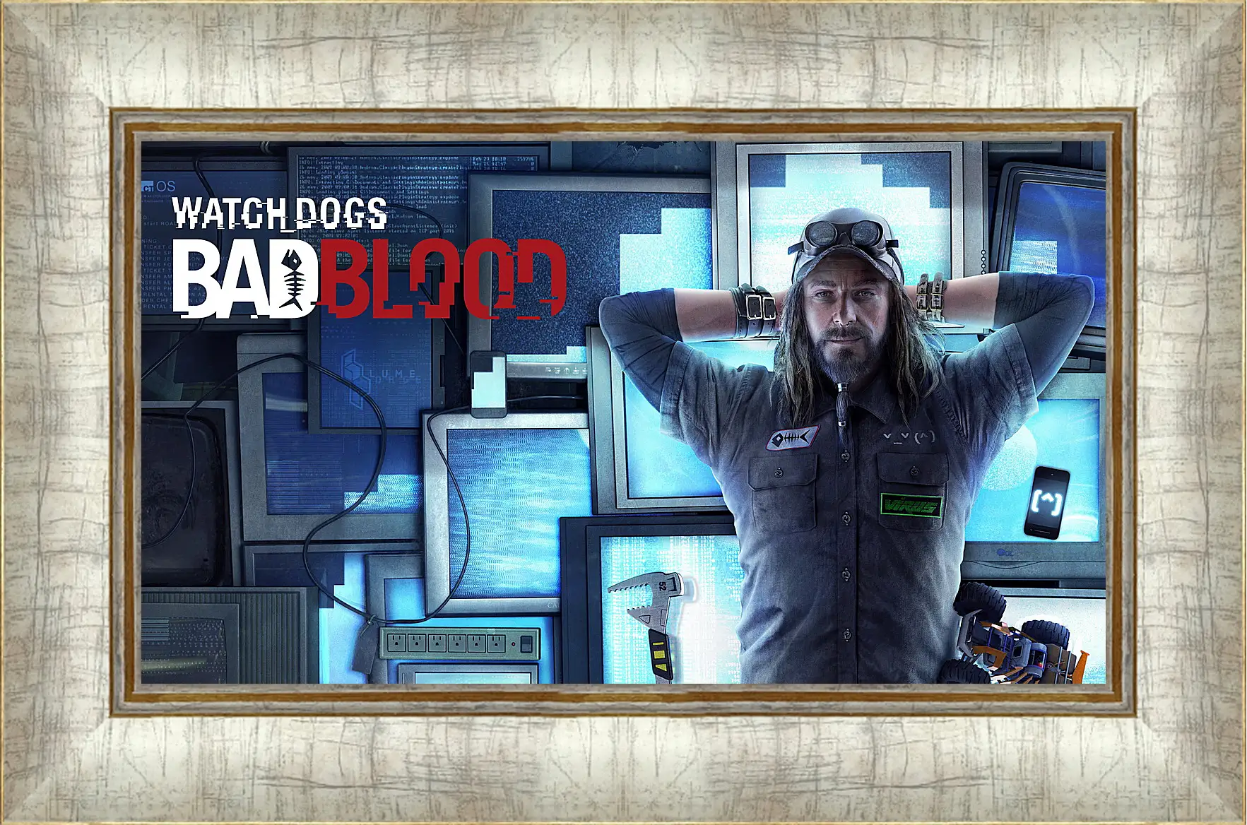 Картина в раме - watch dogs bad blood, monitors, man