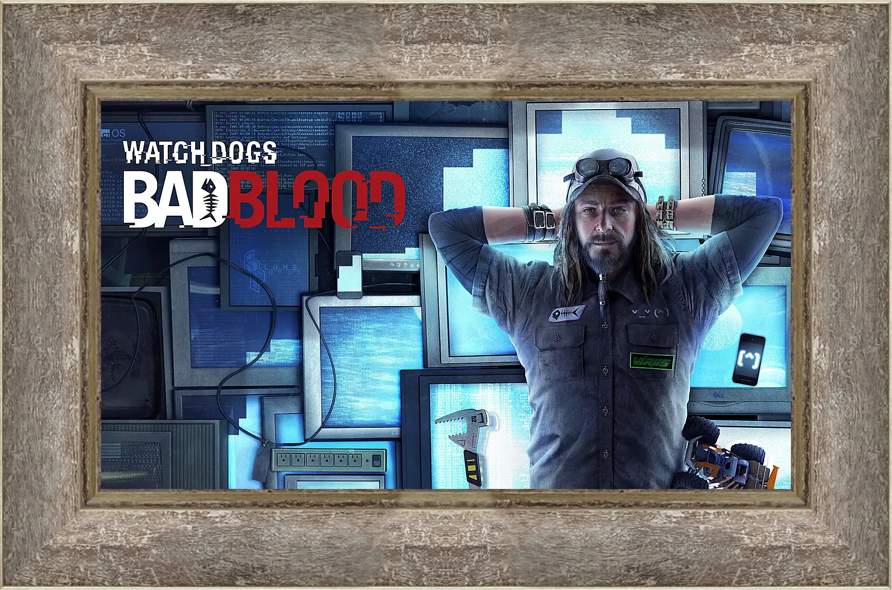 Картина в раме - watch dogs bad blood, monitors, man