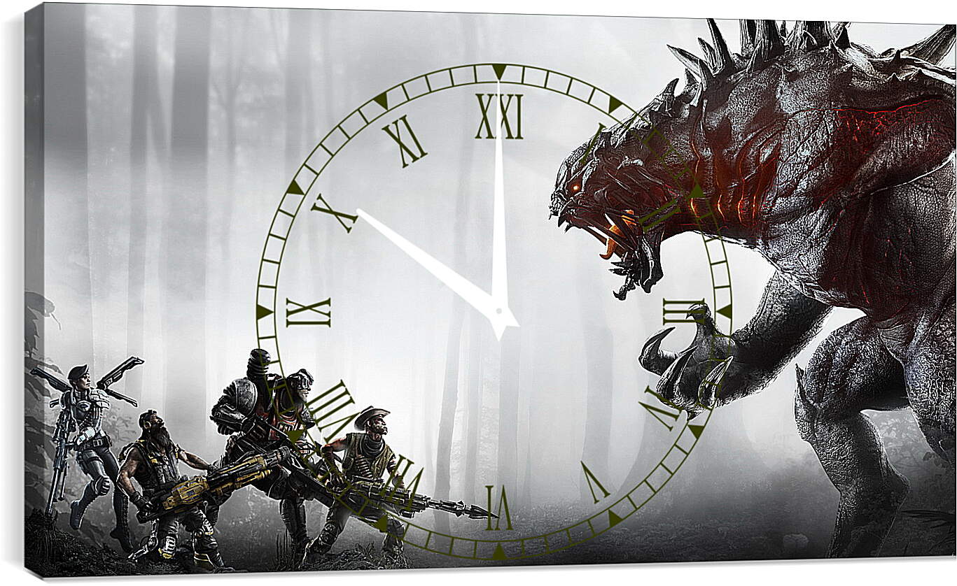 Часы картина - evolve, monster, goliath
