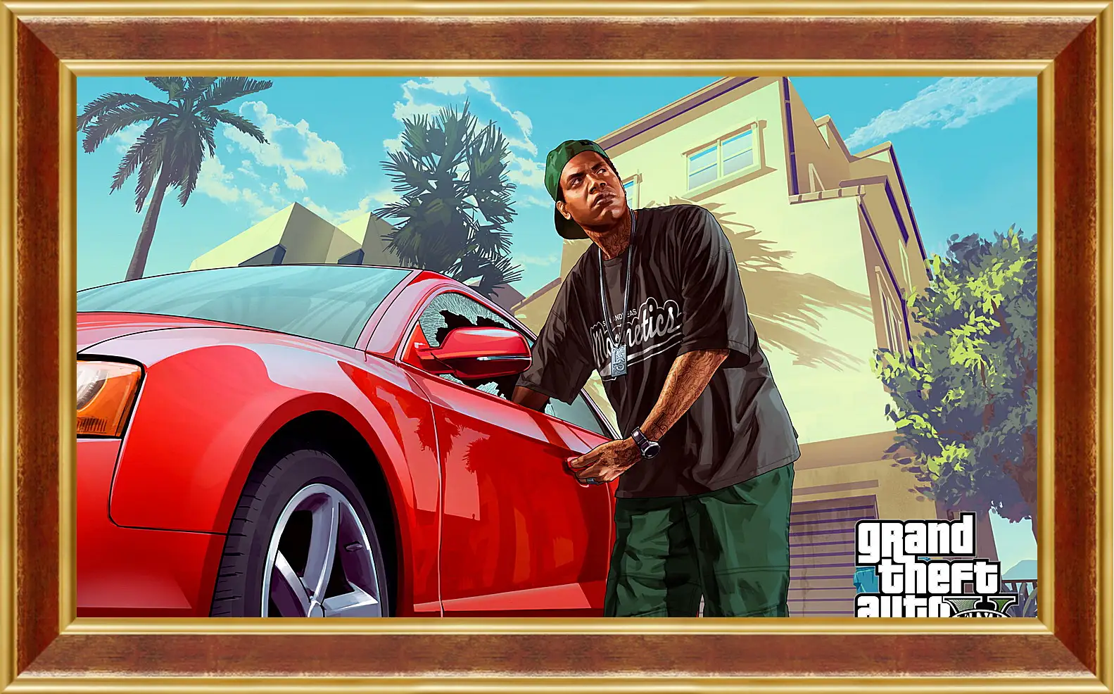 Картина в раме - lamar davis, grand theft auto v, gta
