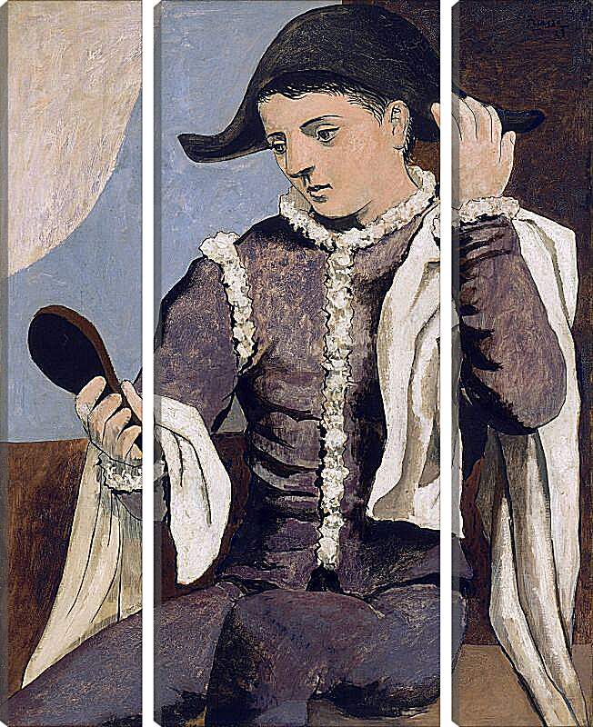 Модульная картина - Арлекин с зеркалом. Пабло Пикассо
