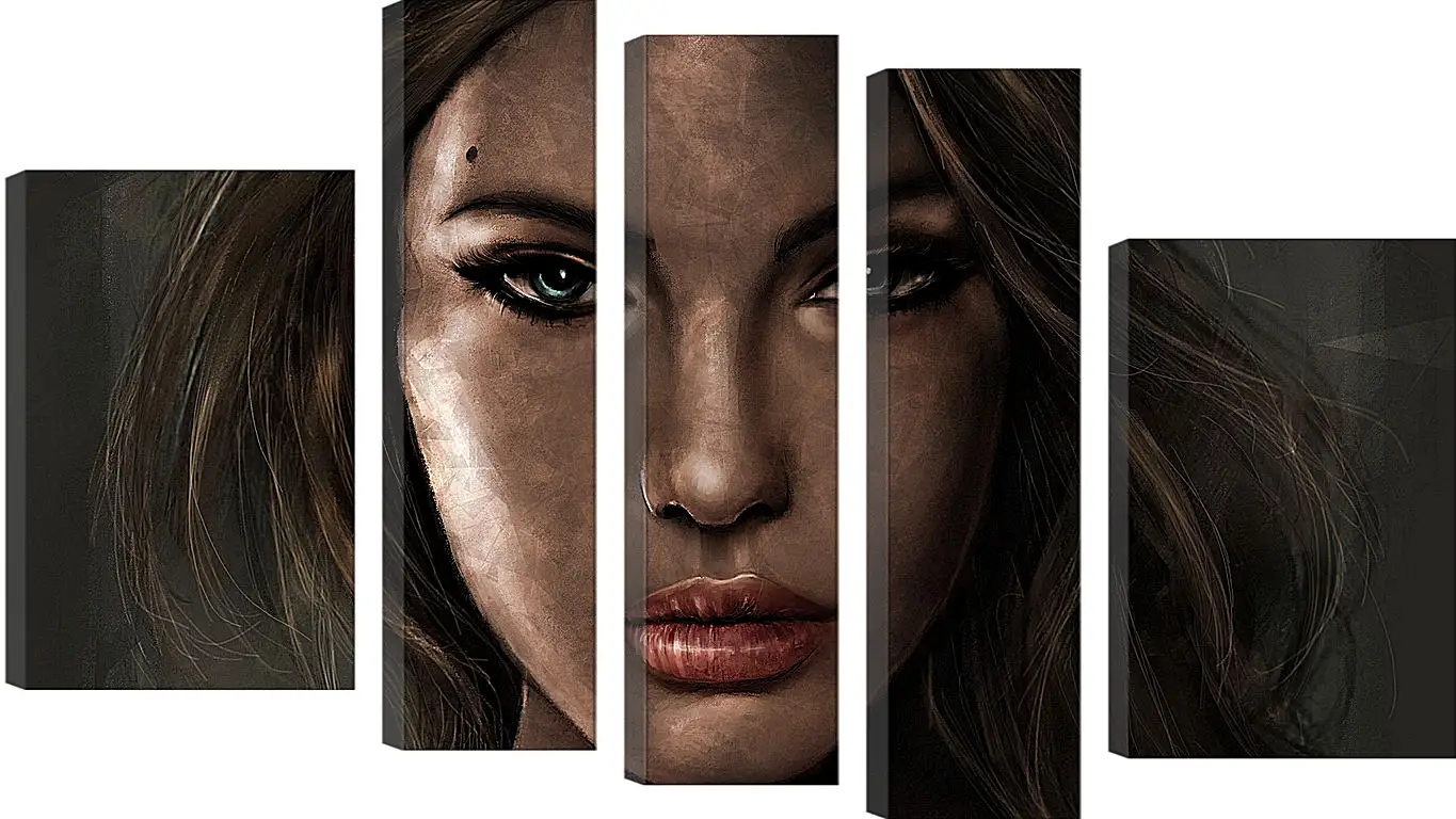 Модульная картина - lara croft, tomb raider, face