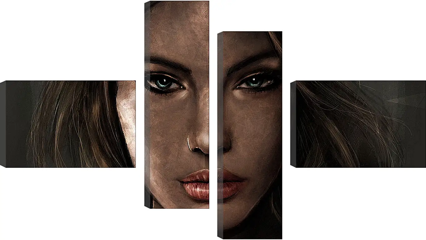 Модульная картина - lara croft, tomb raider, face