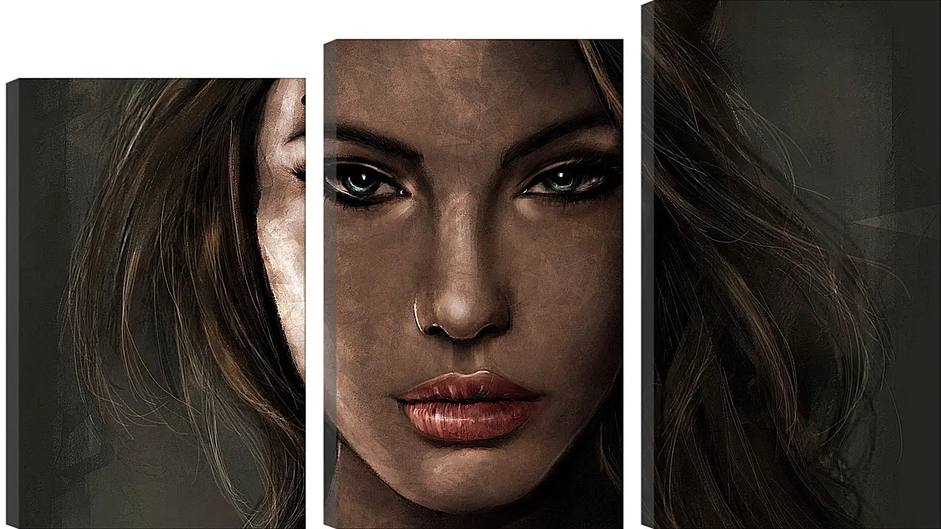 Модульная картина - lara croft, tomb raider, face