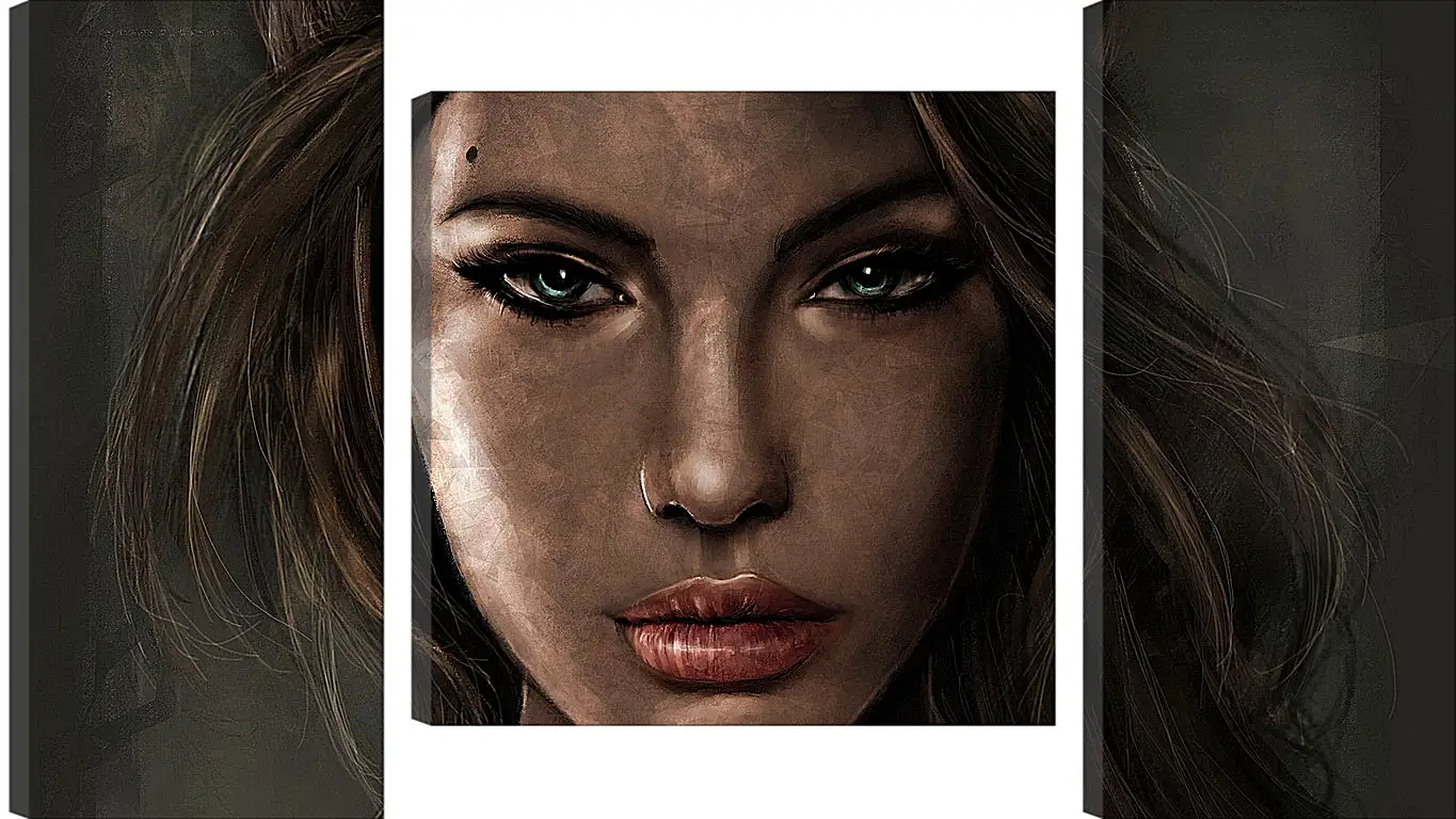 Модульная картина - lara croft, tomb raider, face