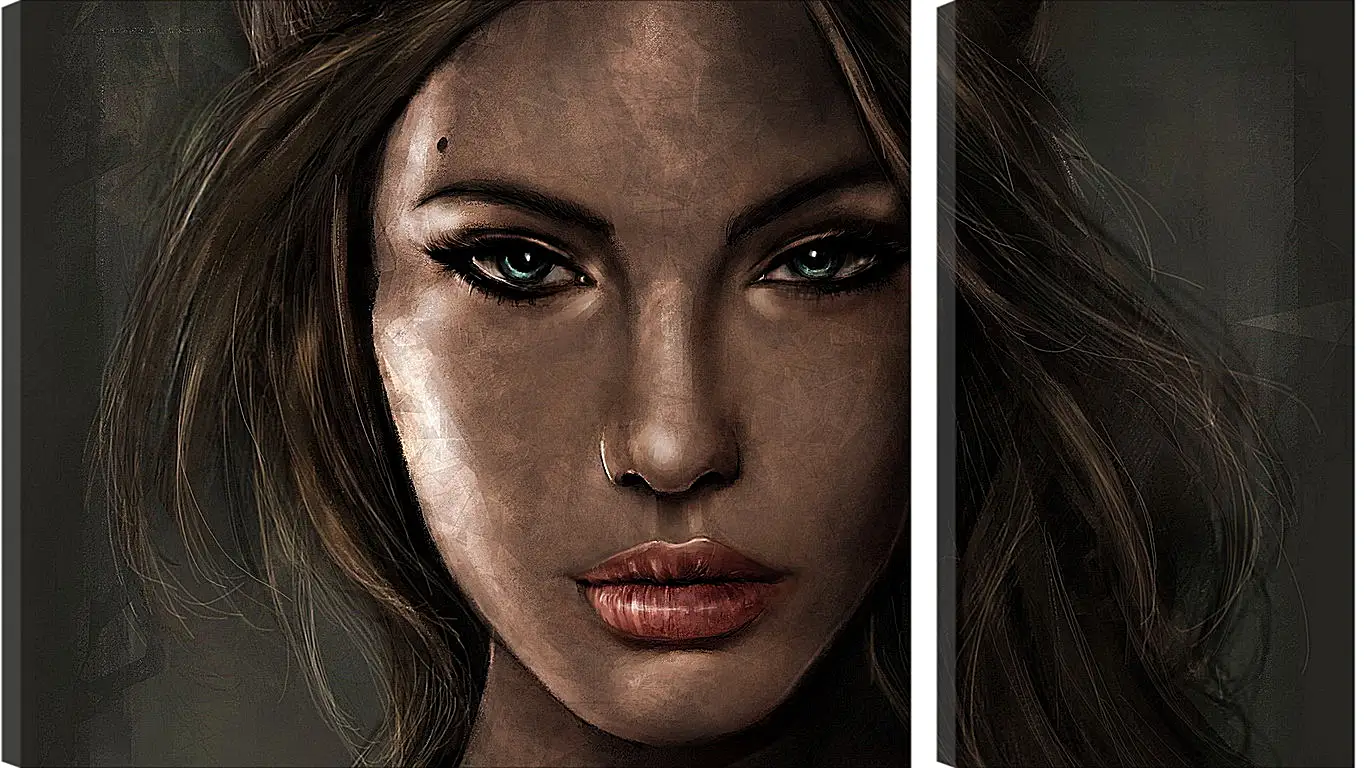 Модульная картина - lara croft, tomb raider, face