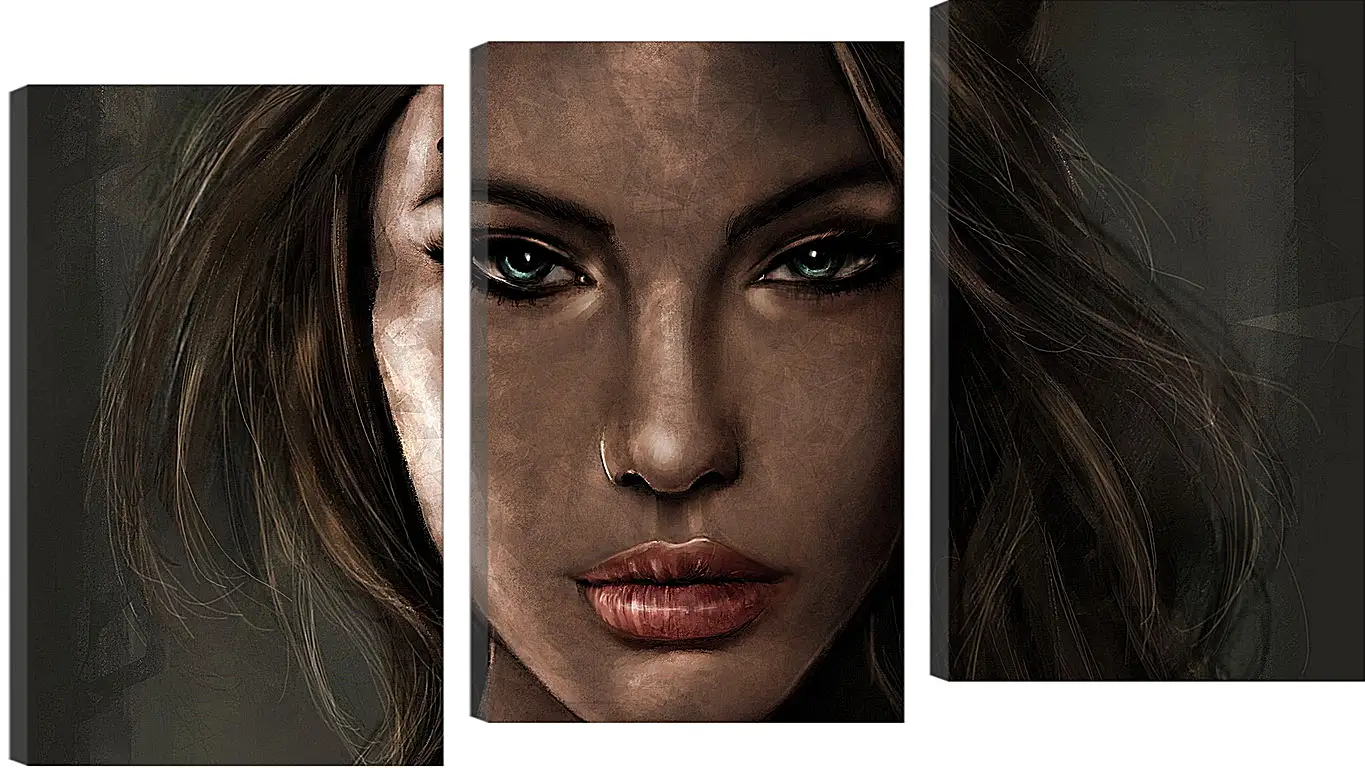 Модульная картина - lara croft, tomb raider, face