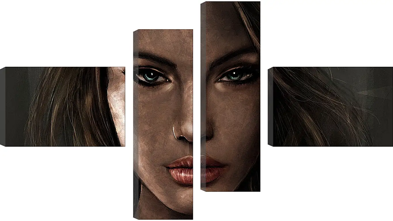 Модульная картина - lara croft, tomb raider, face