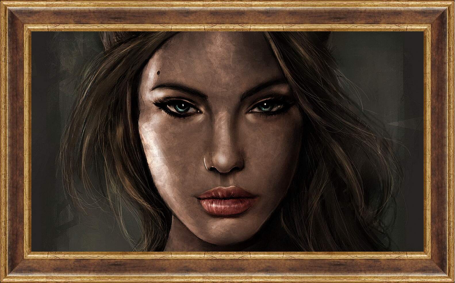 Картина в раме - lara croft, tomb raider, face