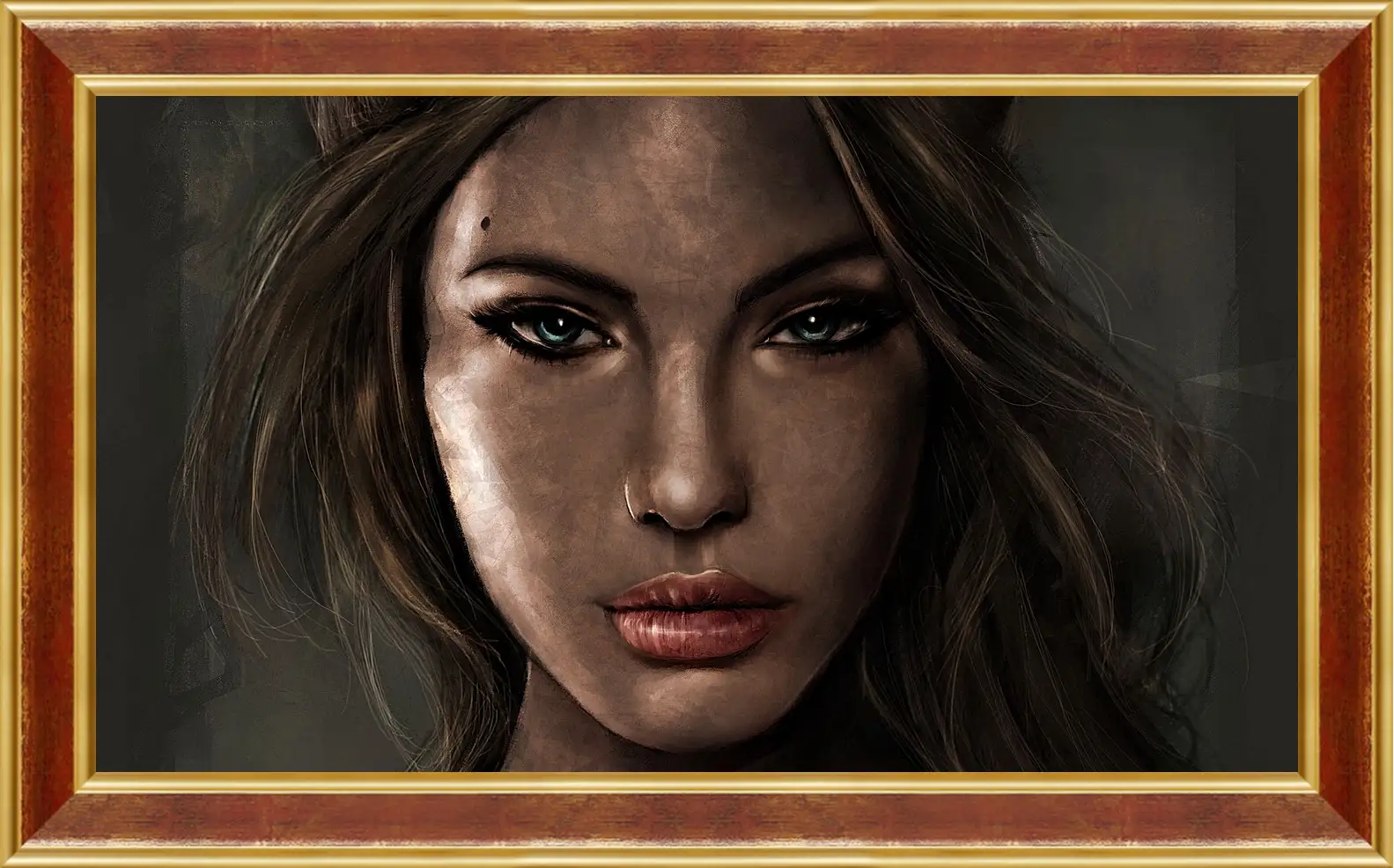 Картина в раме - lara croft, tomb raider, face