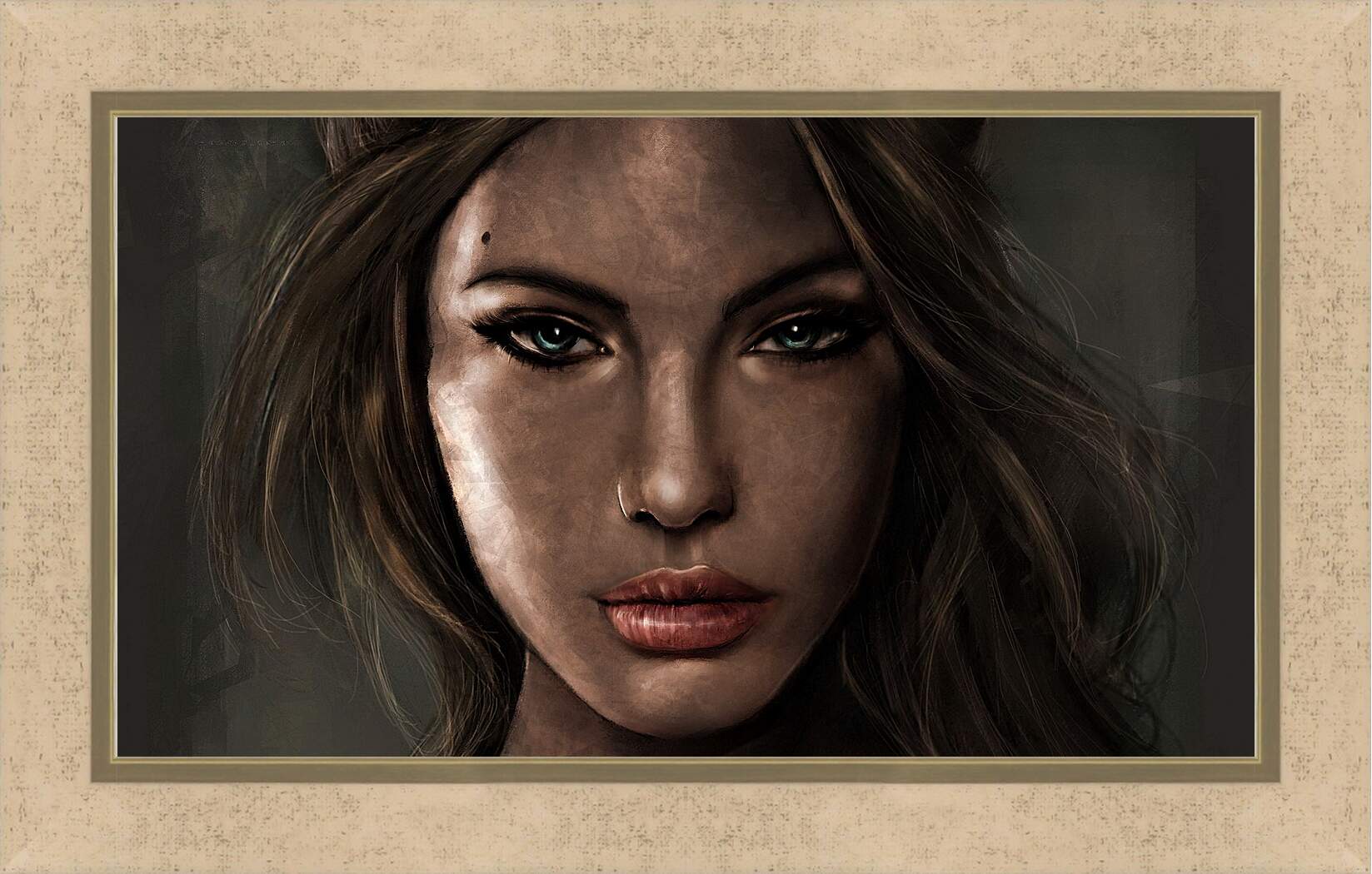 Картина в раме - lara croft, tomb raider, face