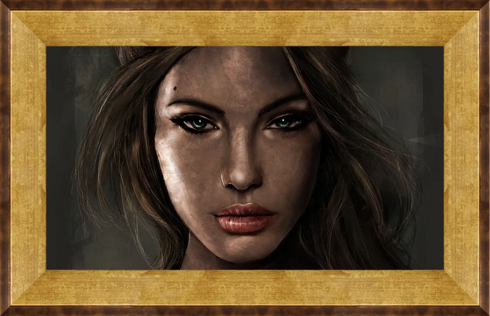 Картина в раме - lara croft, tomb raider, face