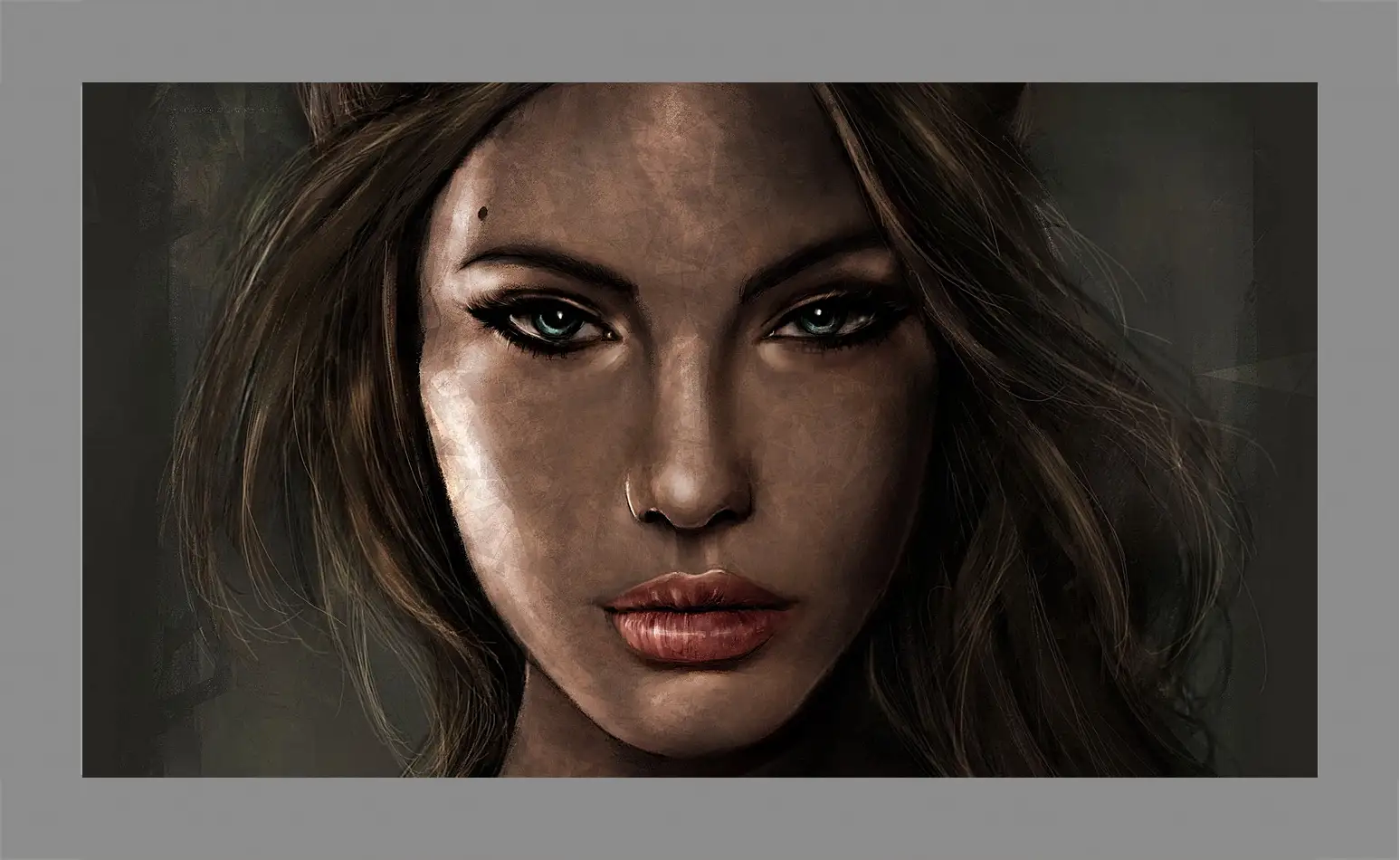 Картина в раме - lara croft, tomb raider, face