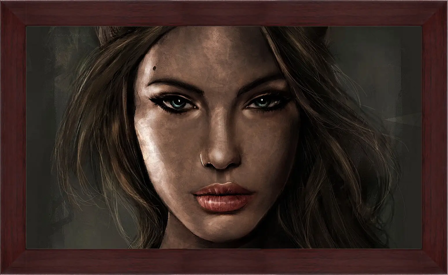 Картина в раме - lara croft, tomb raider, face