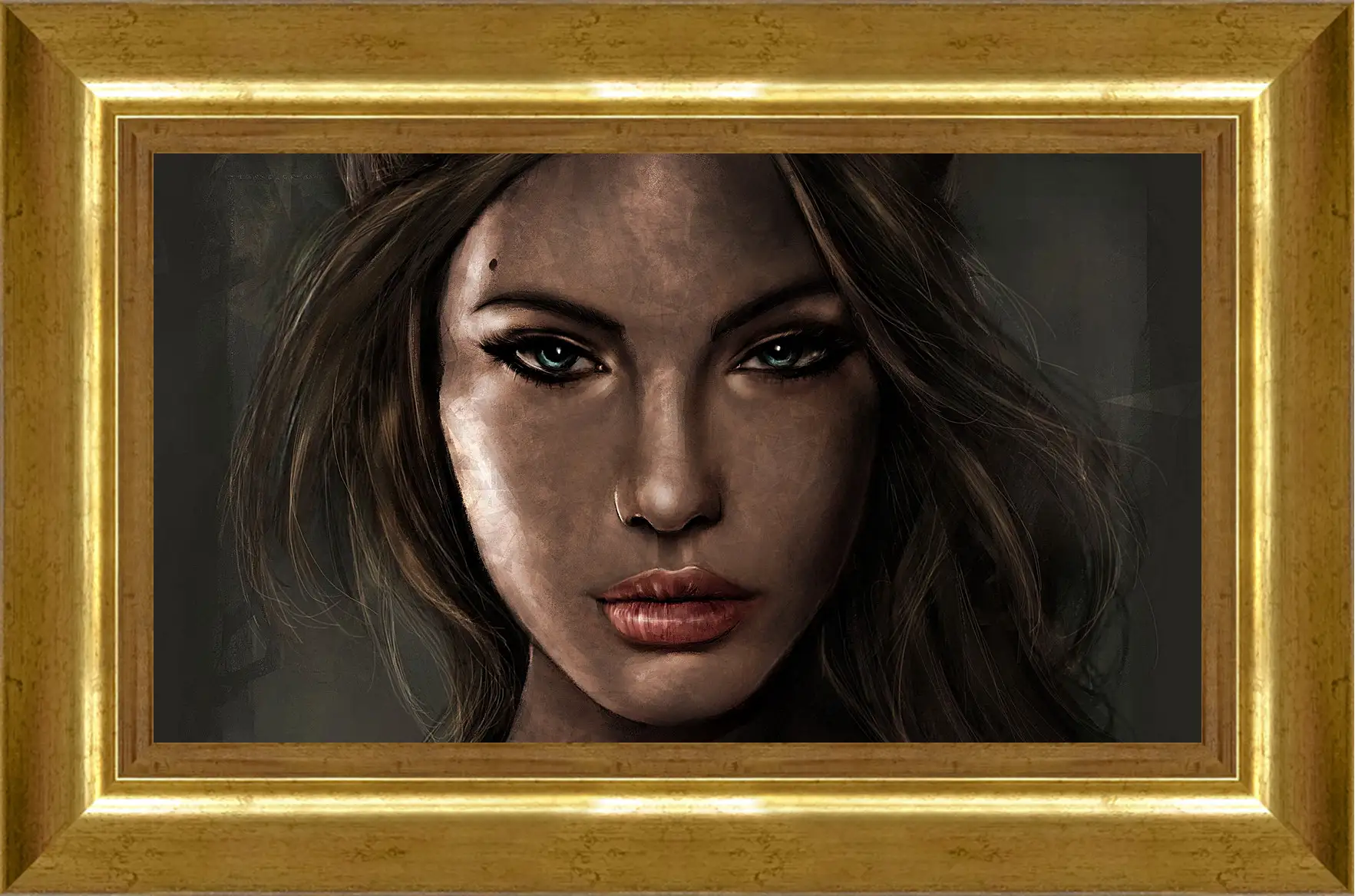 Картина в раме - lara croft, tomb raider, face