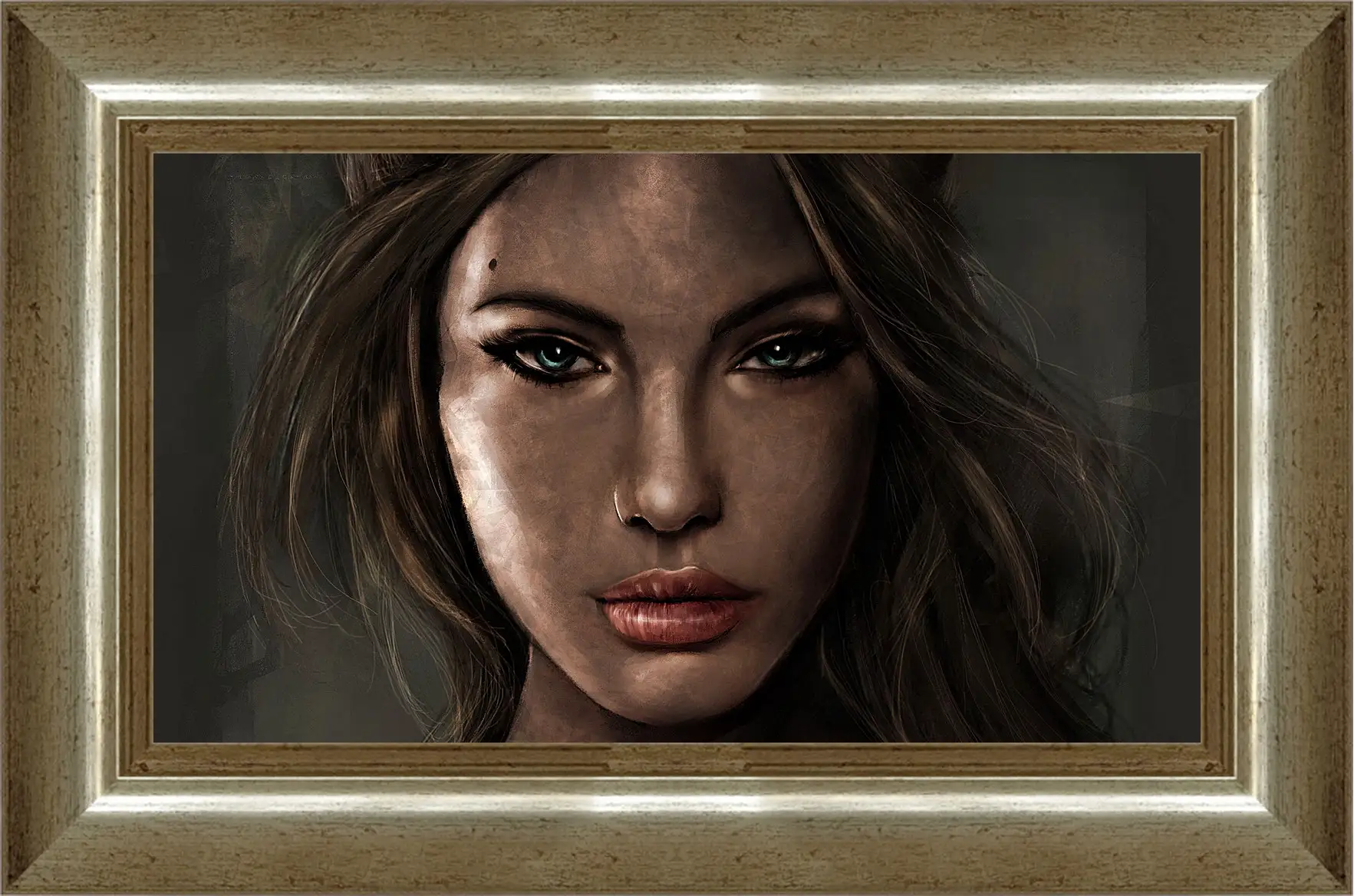 Картина в раме - lara croft, tomb raider, face